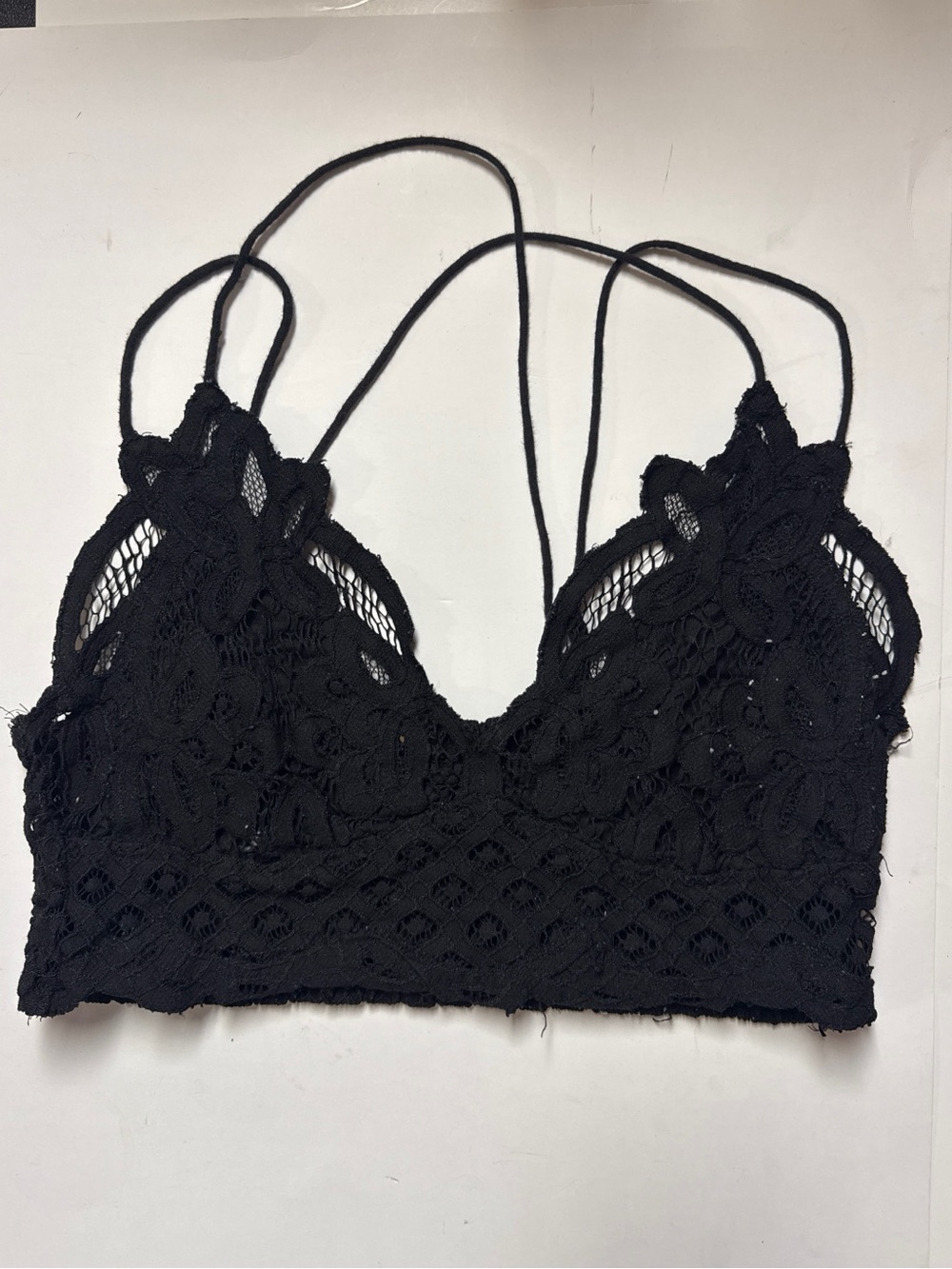 Intimately Free People Black Lace Strappy Bralette Size Large
